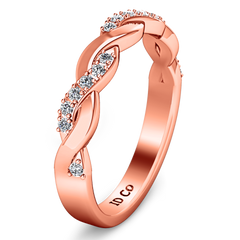 Diamond Wedding Band Willow 0.18 Cts 14K Rose Gold